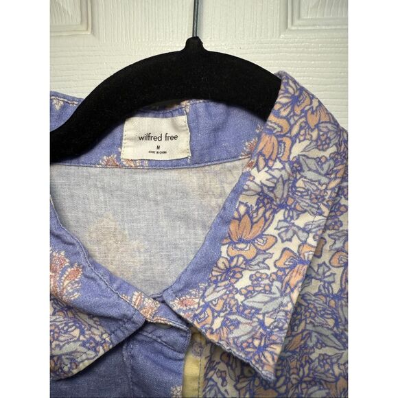 Aritzia Wilfred linen paisley button up shirt M - Picture 4 of 4